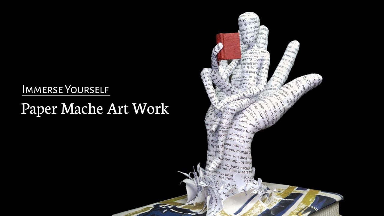 Crafting Magic: Hand-in-Book Paper Mache Sculpture with Reading Nook | DIY Tutorial | Home Decor