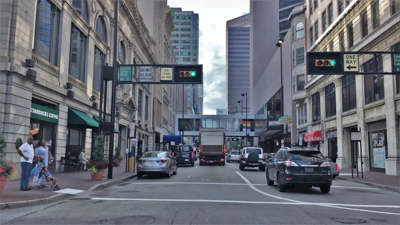 Driving Downtown - Cincinnati's Main Street 4K - USA