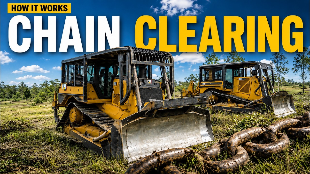 Anchor Chain vs Trees | Bulldozers Chain Clearing Wooded Land
