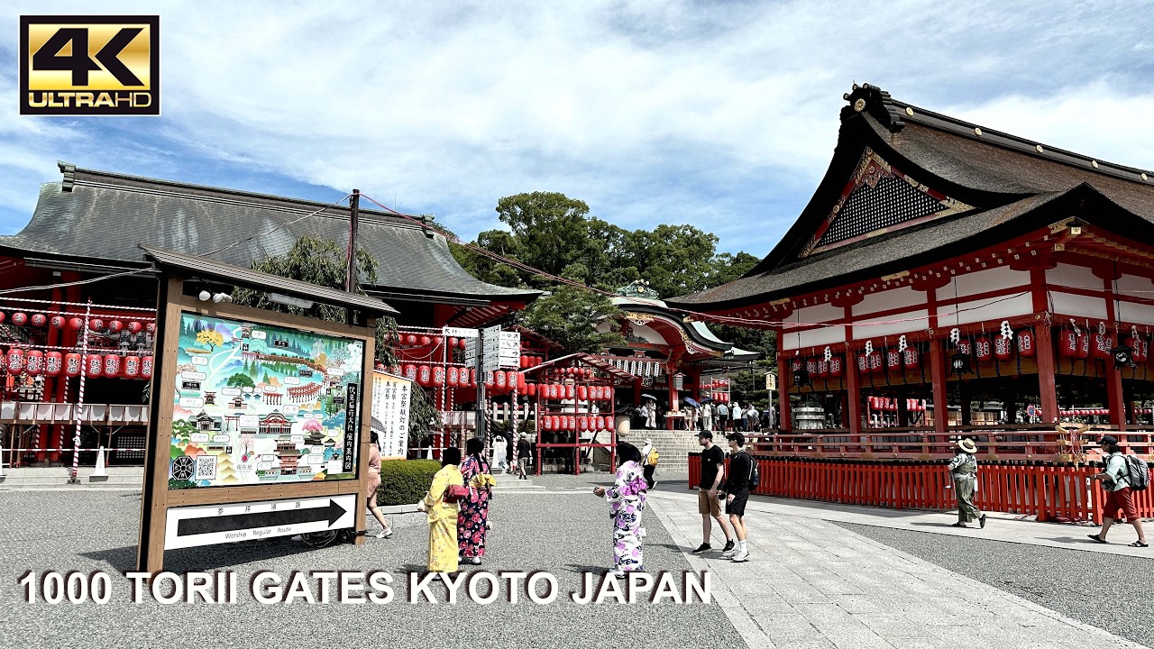 Amazing Views walking up 1000 Torii Gates Kyoto Japan