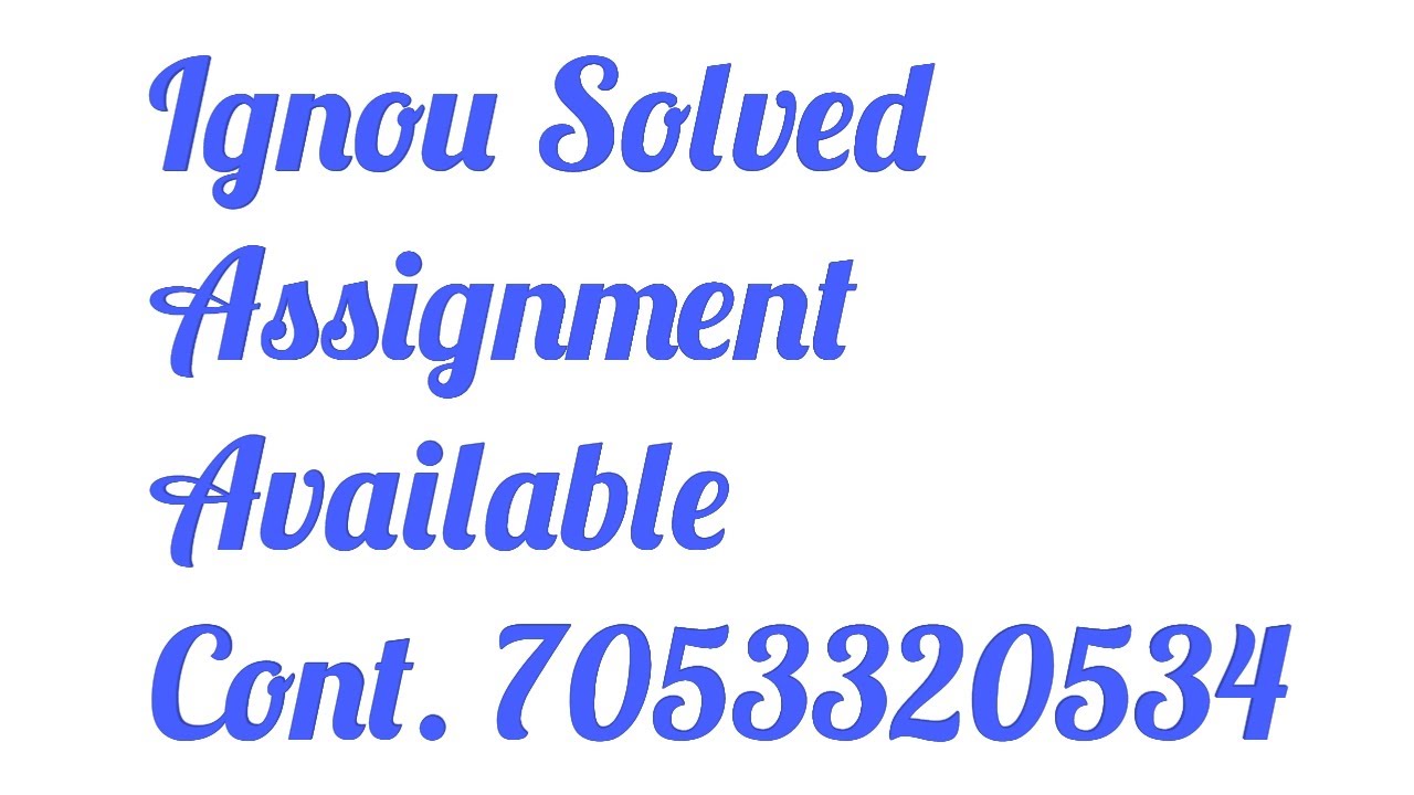 MAE 3 Ignou Solved Assignment