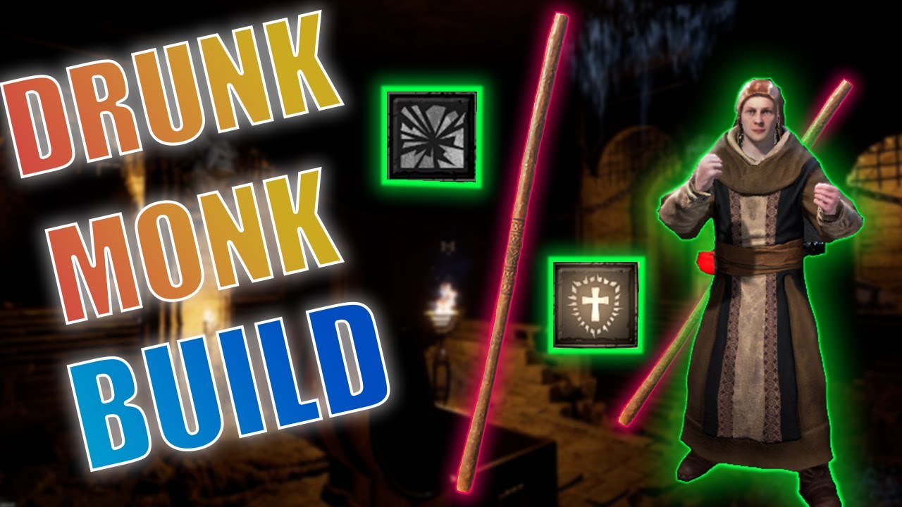 Drunken Monk Cleric Build | Dark and darker - No Spells Quarterstaff Build in Goblin Caves