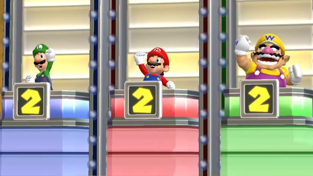 Mario Party 9 - Step It Up #7 - Luigi vs Mario vs Wario vs Peach All Mini Game (Master Difficulty)