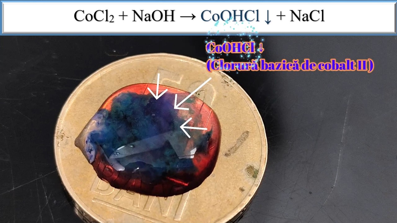 Identificarea cationului de cobalt II cu hidroxid de sodiu