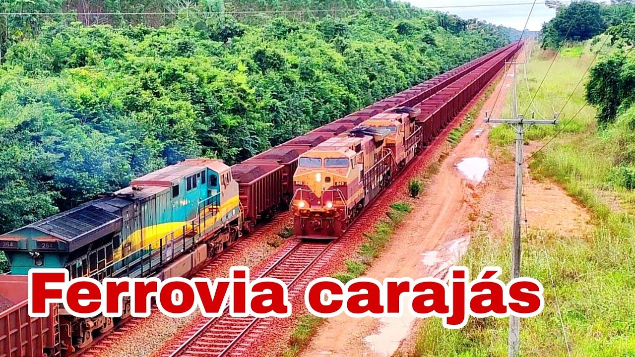 "Trem de Minério de Ferro da Vale: O Gigante de Aço Circulando na Ferrovia Carajás"