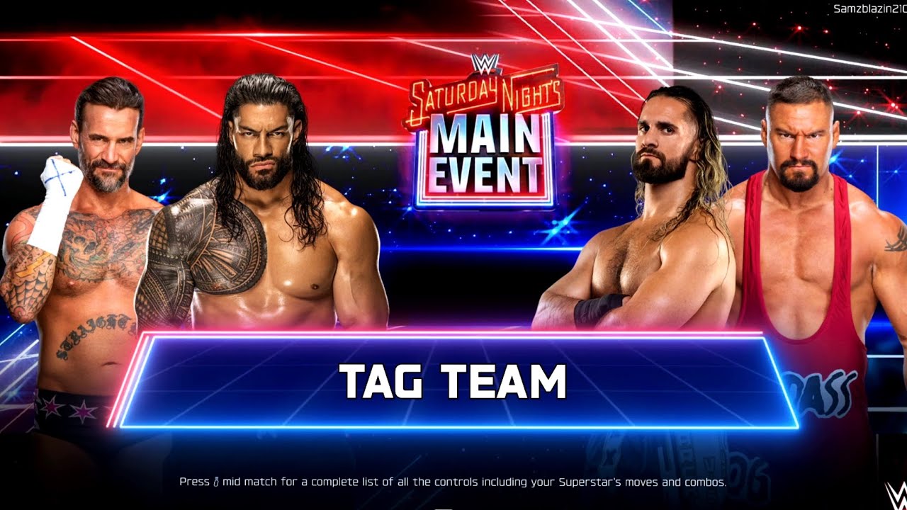 WWE 2K25 On PS5: Reigns & Punk vs Rollins & Breakker - SNME MADNESS