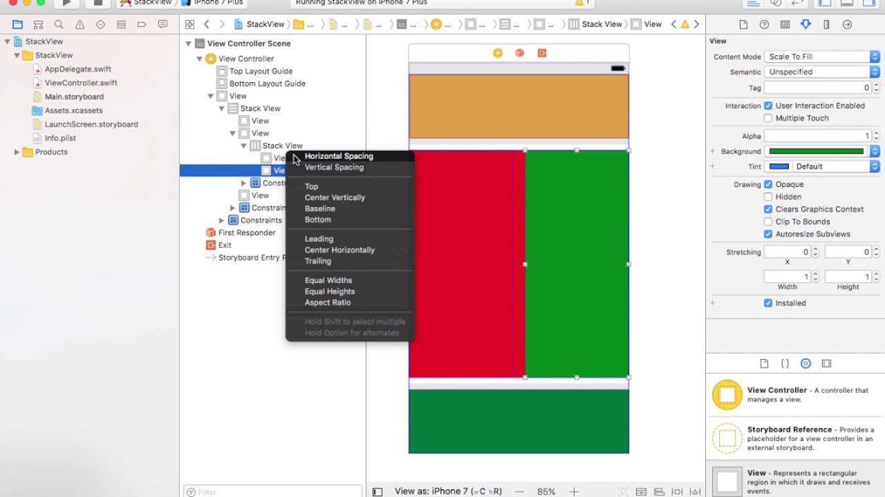 StackView : Optimised user interface with UIStackView  using xCode 8.2.1 and Swift 3.0