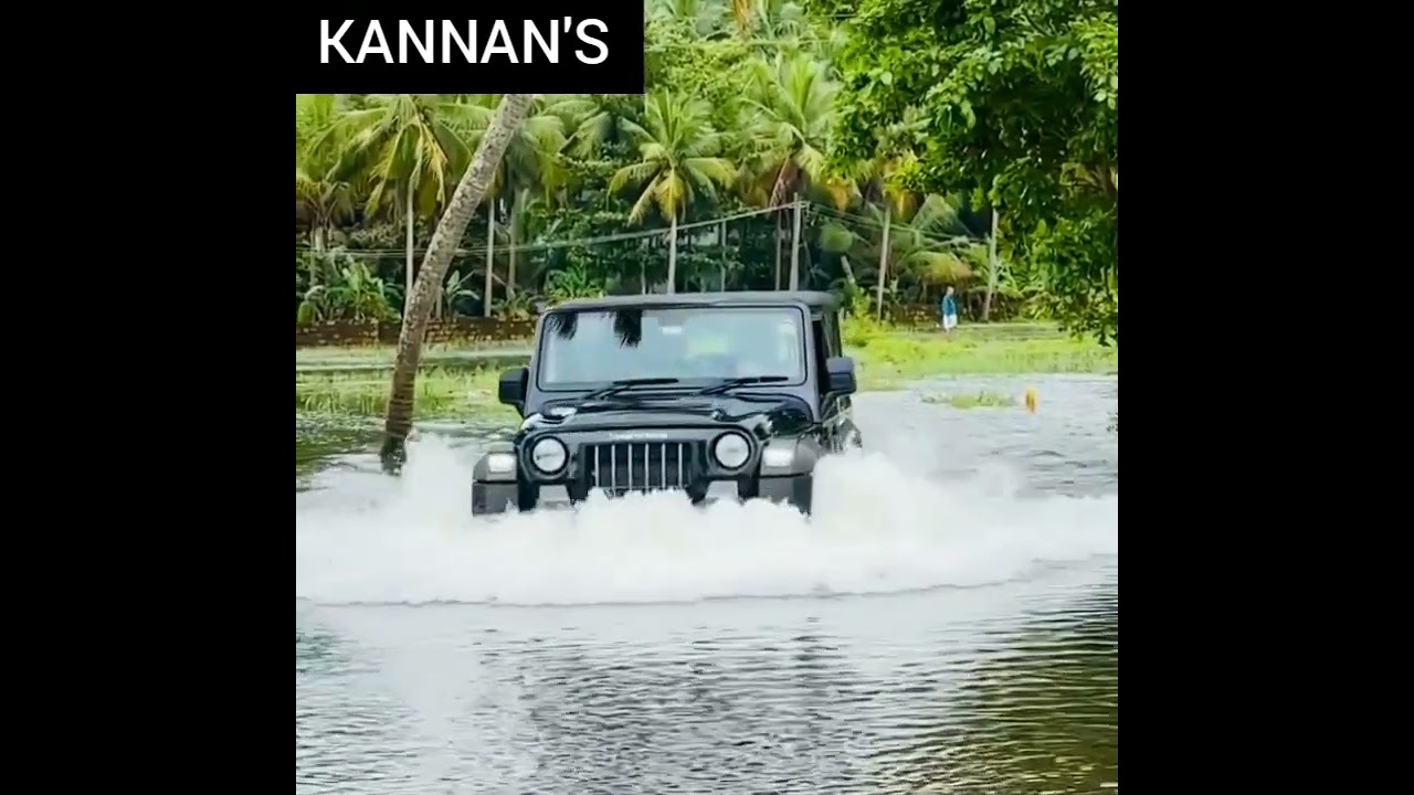 Thar jeep mass driving on flood🔥🚙🔥 video song 🎧 Kalki movie bgm
