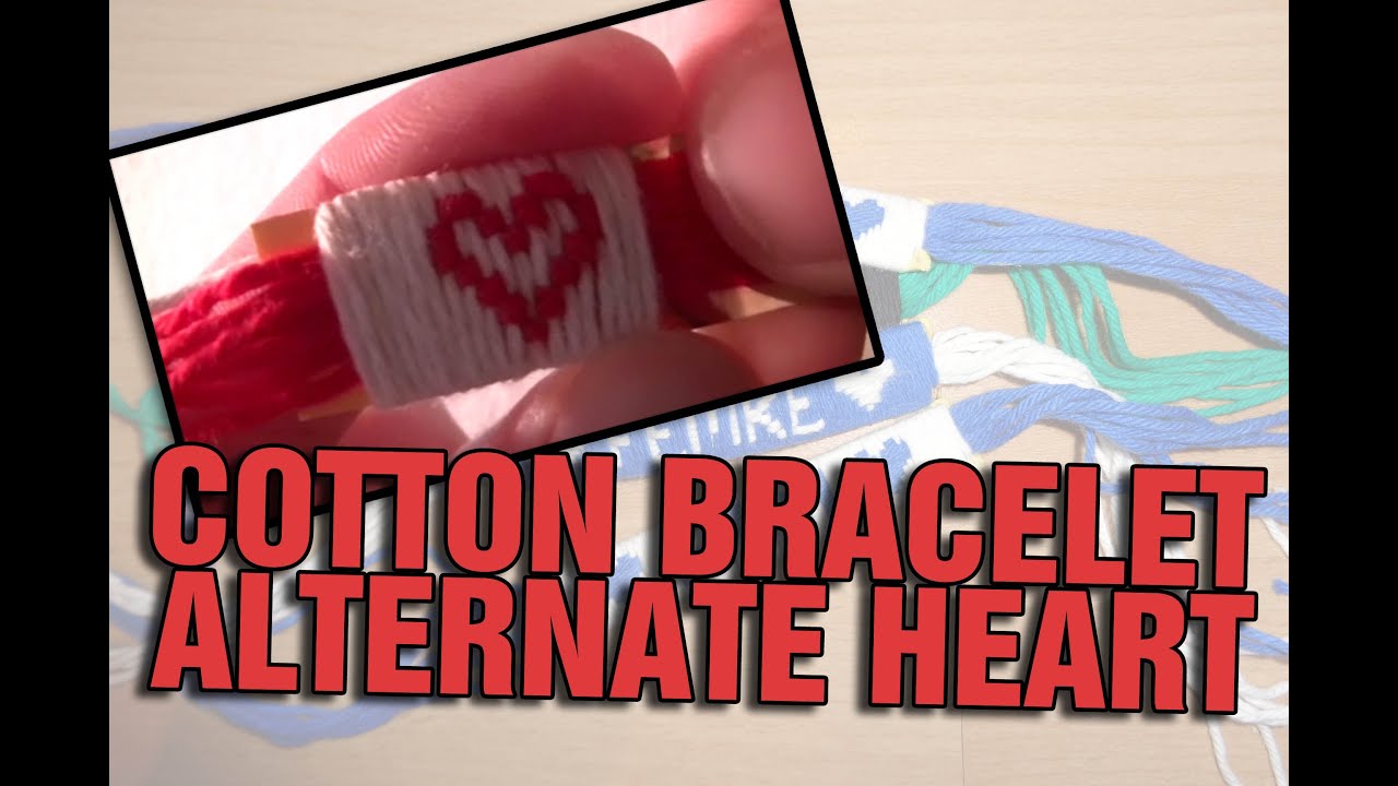 Cotton Yarn Name Bracelet: Alternate Heart