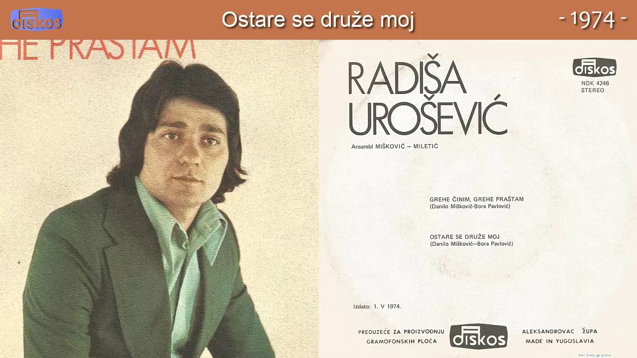 Radisa Urosevic - Ostare se druze moj - (Audio 1974)
