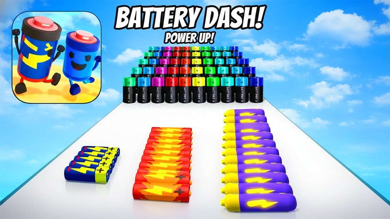 New Satisfying Mobile Game Battery Run 😱 All Levels Unlocked!