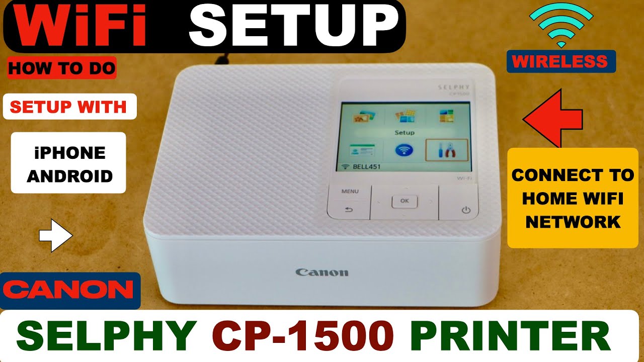 Настройка Canon SELPHY CP-1500 WiFi, подключение к домашней сети WiFi и добавление смартфона!