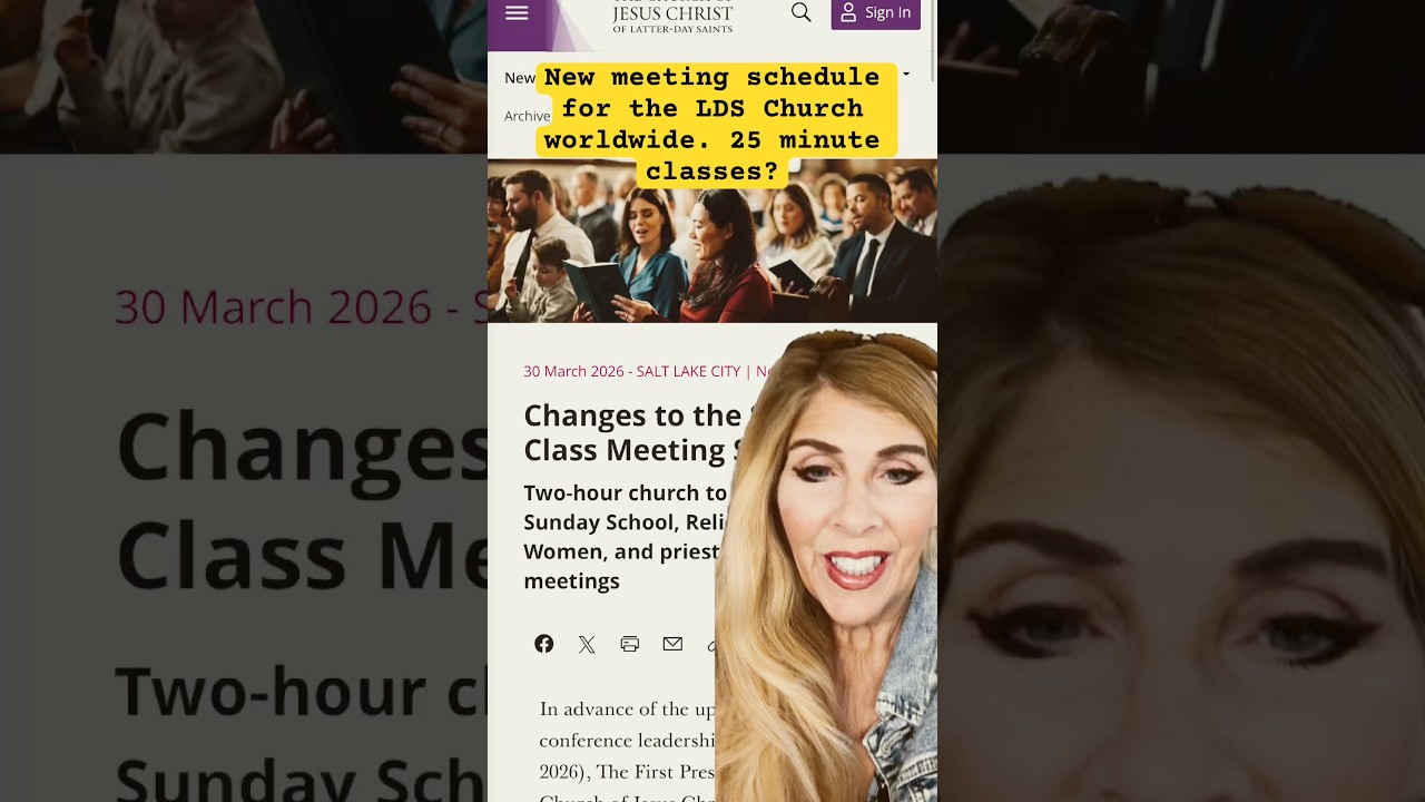 Срочная новость: Церковь Иисуса Христа Святых последних дней объявляет о новом расписании собрани...