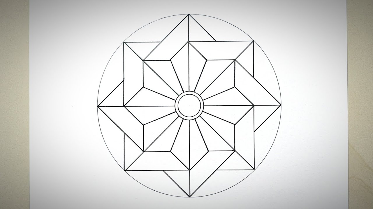 Geometric Circle Design Step by Step | Simple Geometric Design For Kids | Easy Circular Drawing