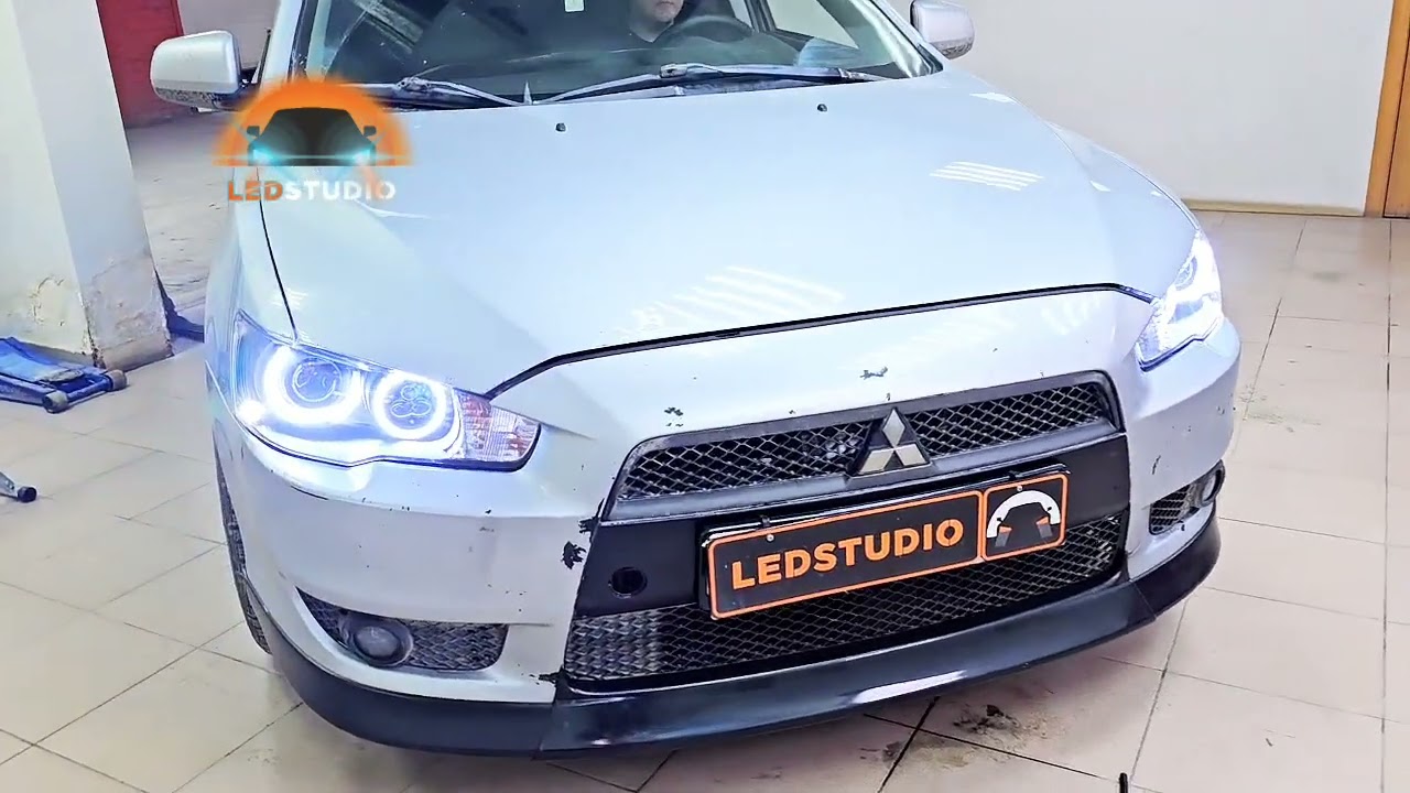 Mitsubishi Lancer 10 тюнинг фар от ledstudio