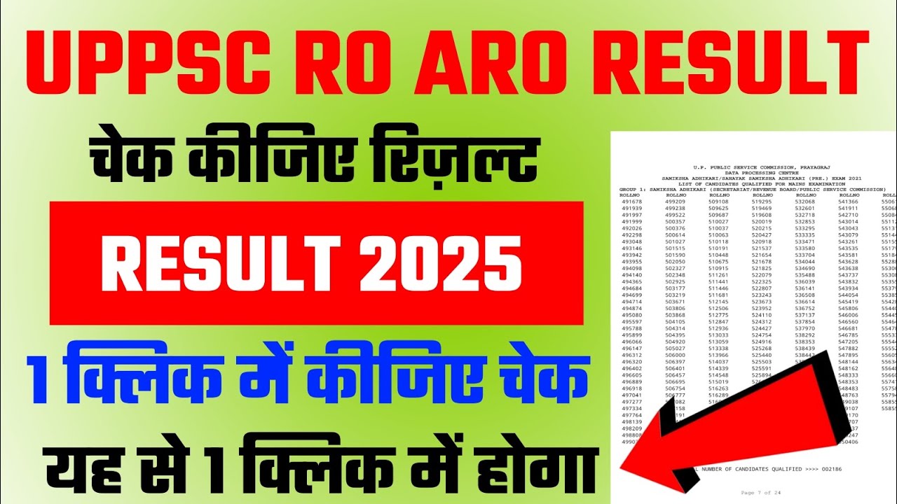 UPPSC RO ARO Result 2025 | RO ARO CUT OFF 2025 | uppsc ro aro result | ro aro pre result 2025