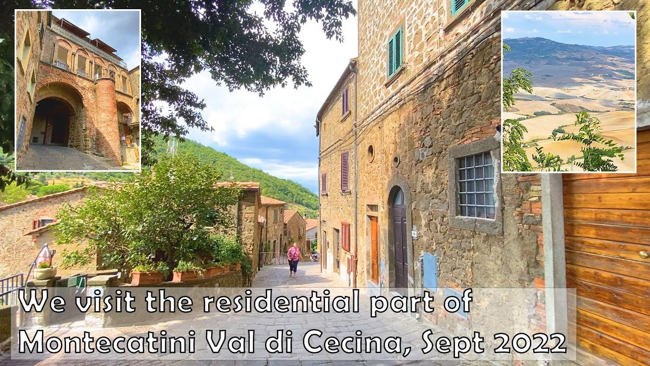 A quiet walk about the residential part of old town Montecatini Val di Cecina, Tuscany (MUSIC-FREE)