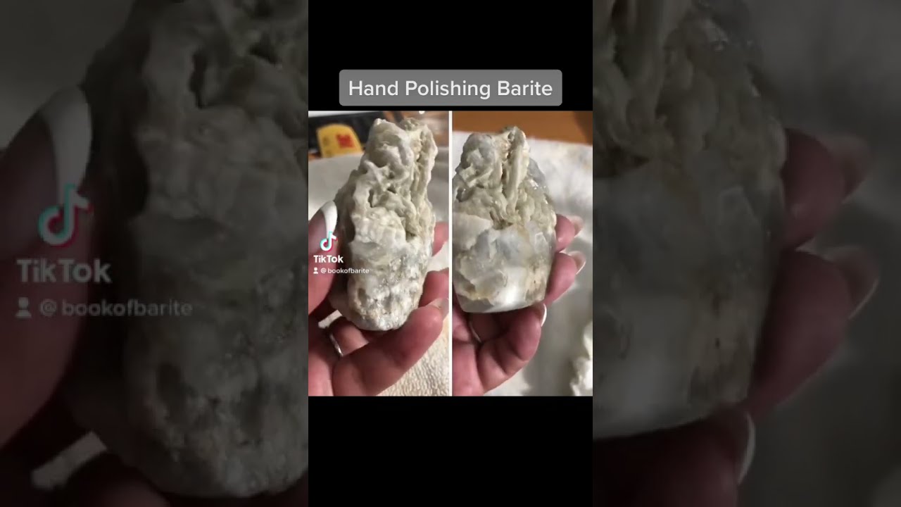 Hand Polished Barite Crystal &ndash; Before & After