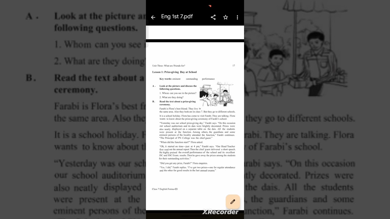 Class 7 English 1st paper 