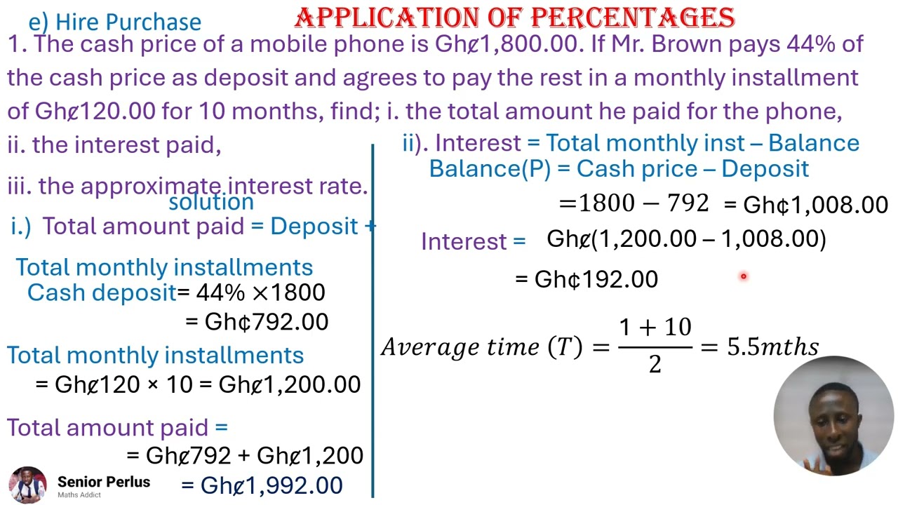 Hire Purchase ||Percentages ~Part 5||