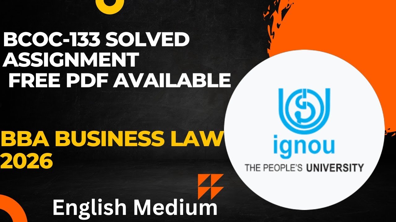 BCOC 133 SOLVED ASSIGNMENT 2026 IN ENGLISH 