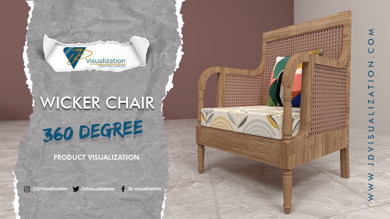 Wicker Chair 360 video | Furniture 3D | Product Visualization | Arm Chair | JD Visualization