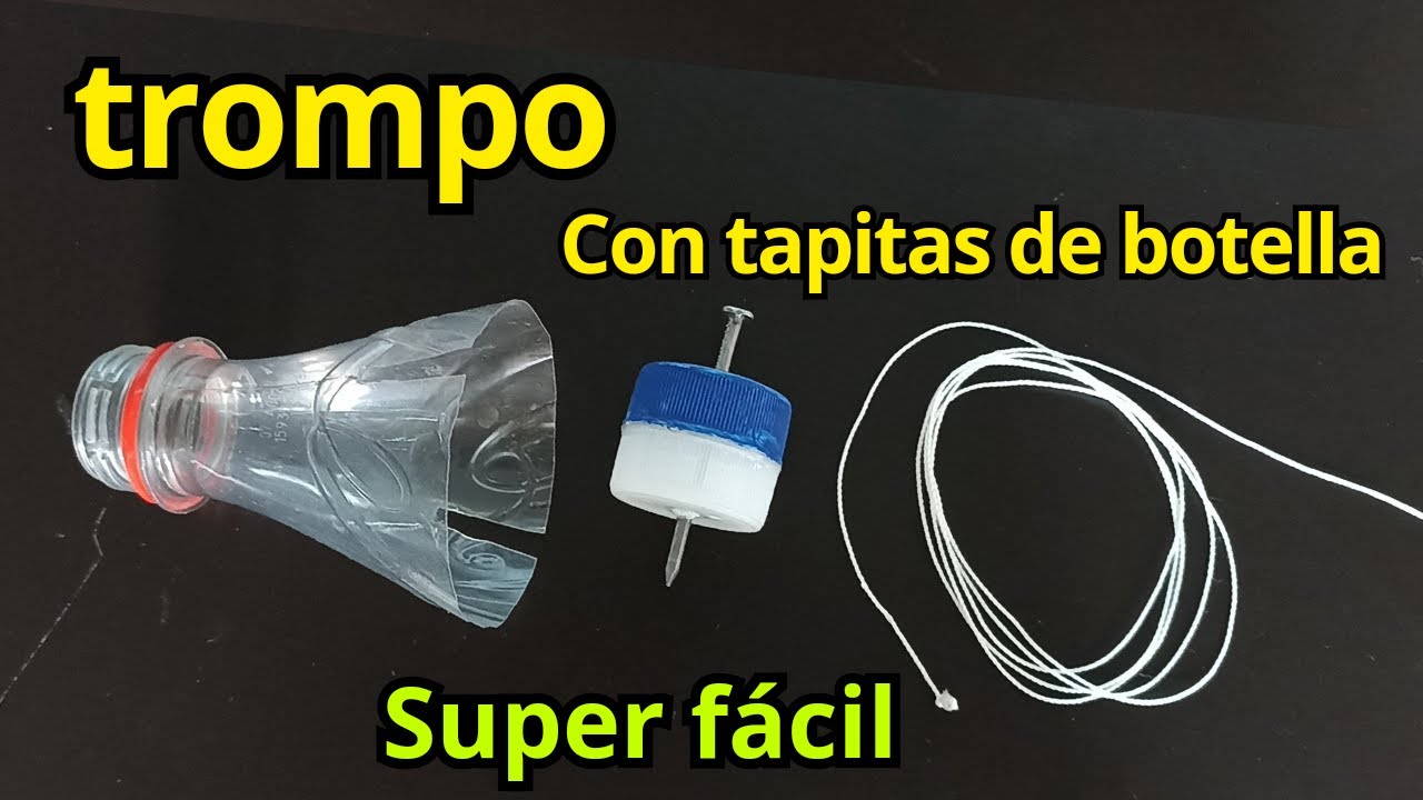 Cómo hacer un trompo con tapitas de botella - super fácil -