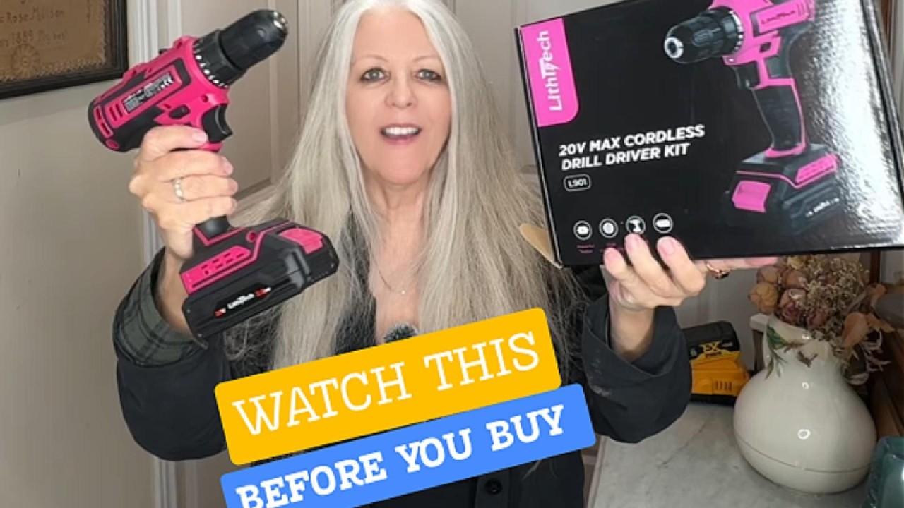 My Thoughts LITHITECH 20V Pink Cordless Drill Set