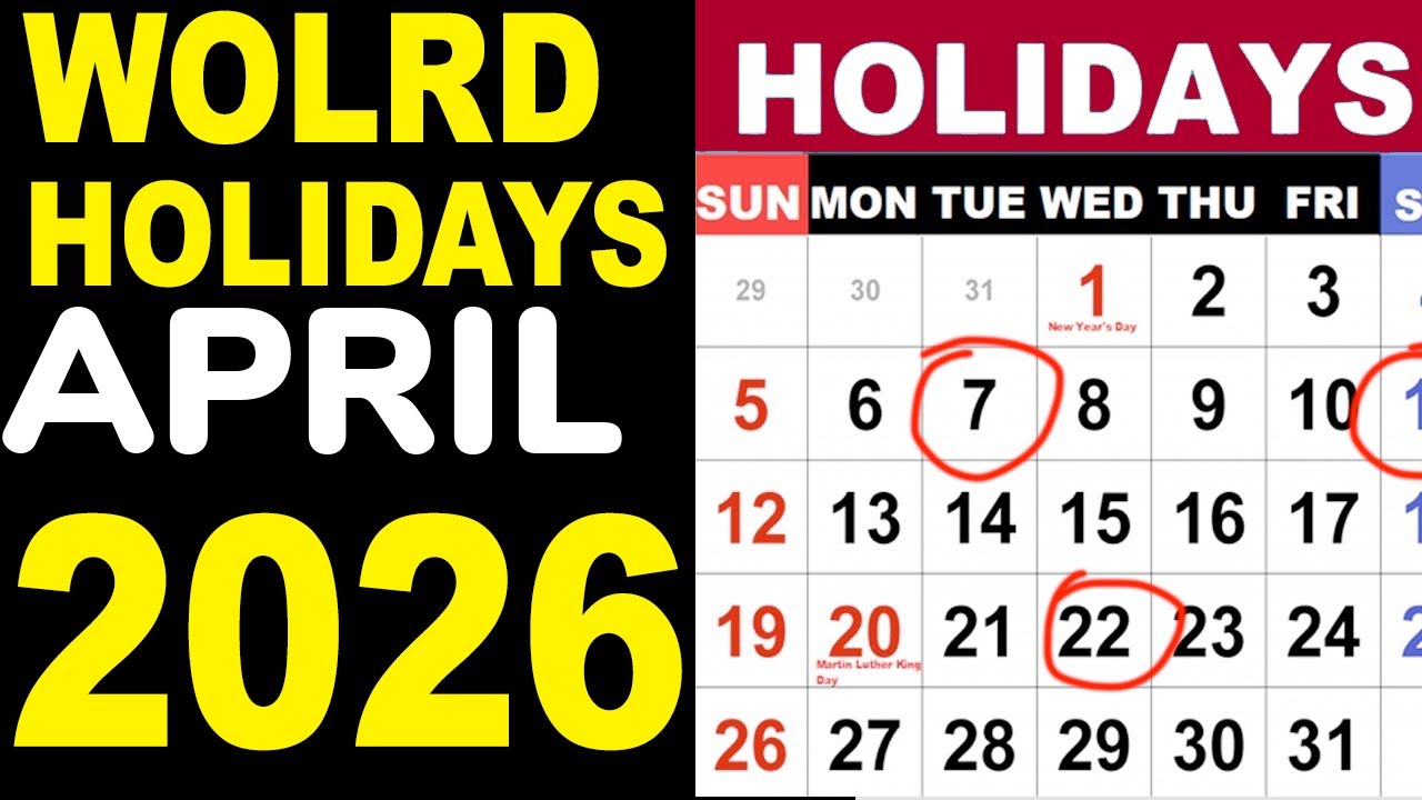 April 2026 Observances and Holidays Around the World by Country, date and month in 2026