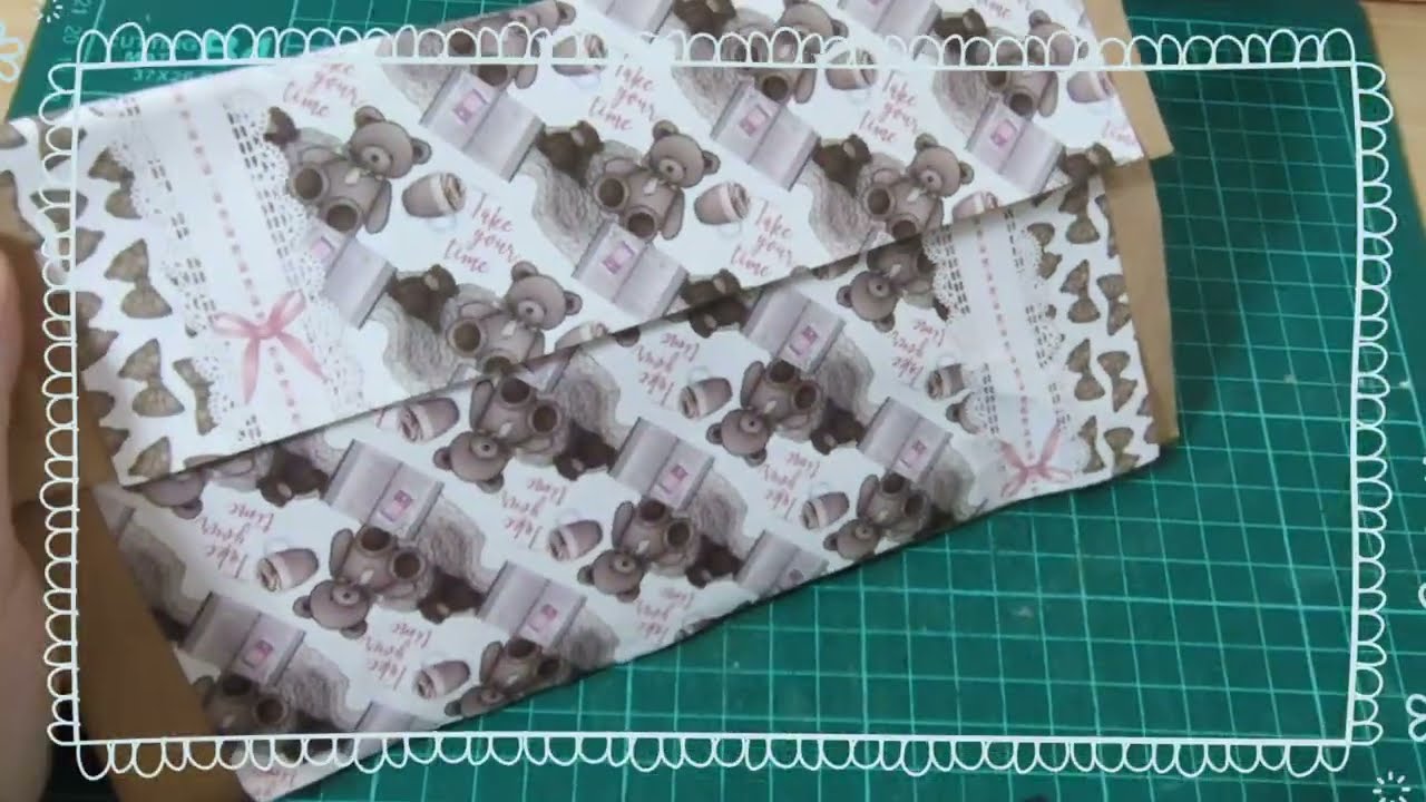 自分用の茶封筒１枚で音良い。💌今月の作ったもの紹介よろしくお願いします。なぜか輪ゴム使用😆