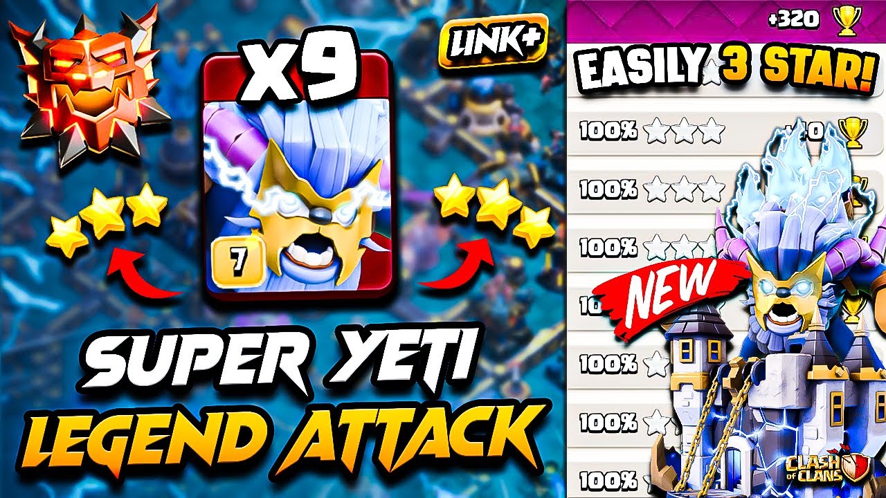 Best TH18 Attack Strategy With SUPER YETI (Town Hall 18) COC | TH18 SUPER YETI Attack Clash of Clans