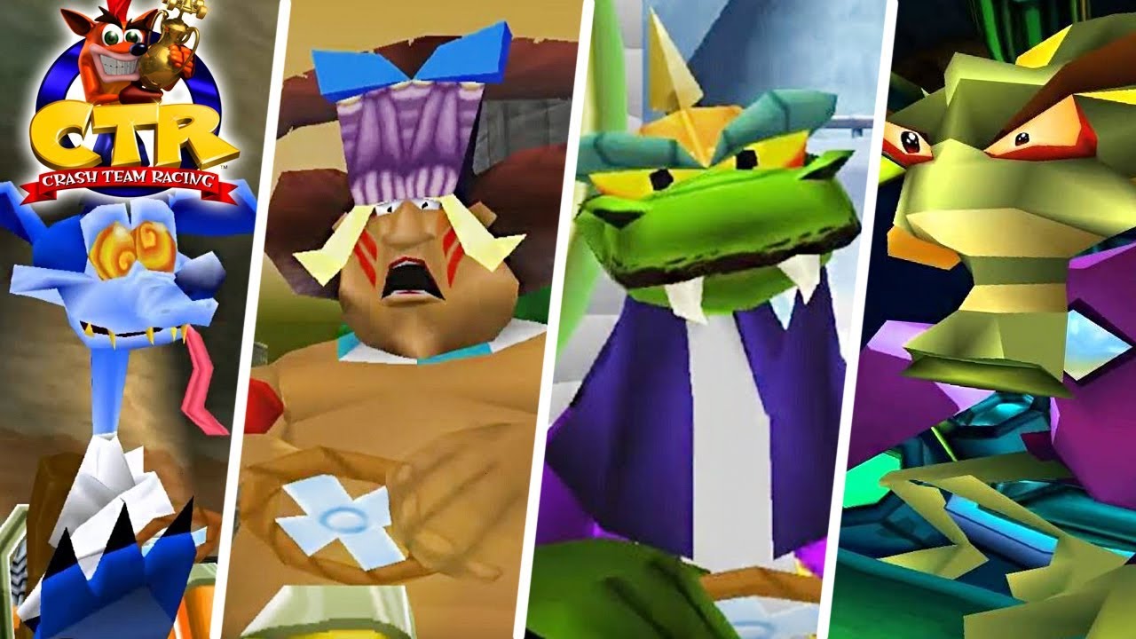 Crash Team Racing - All Boss Races (No Damage - No Items)