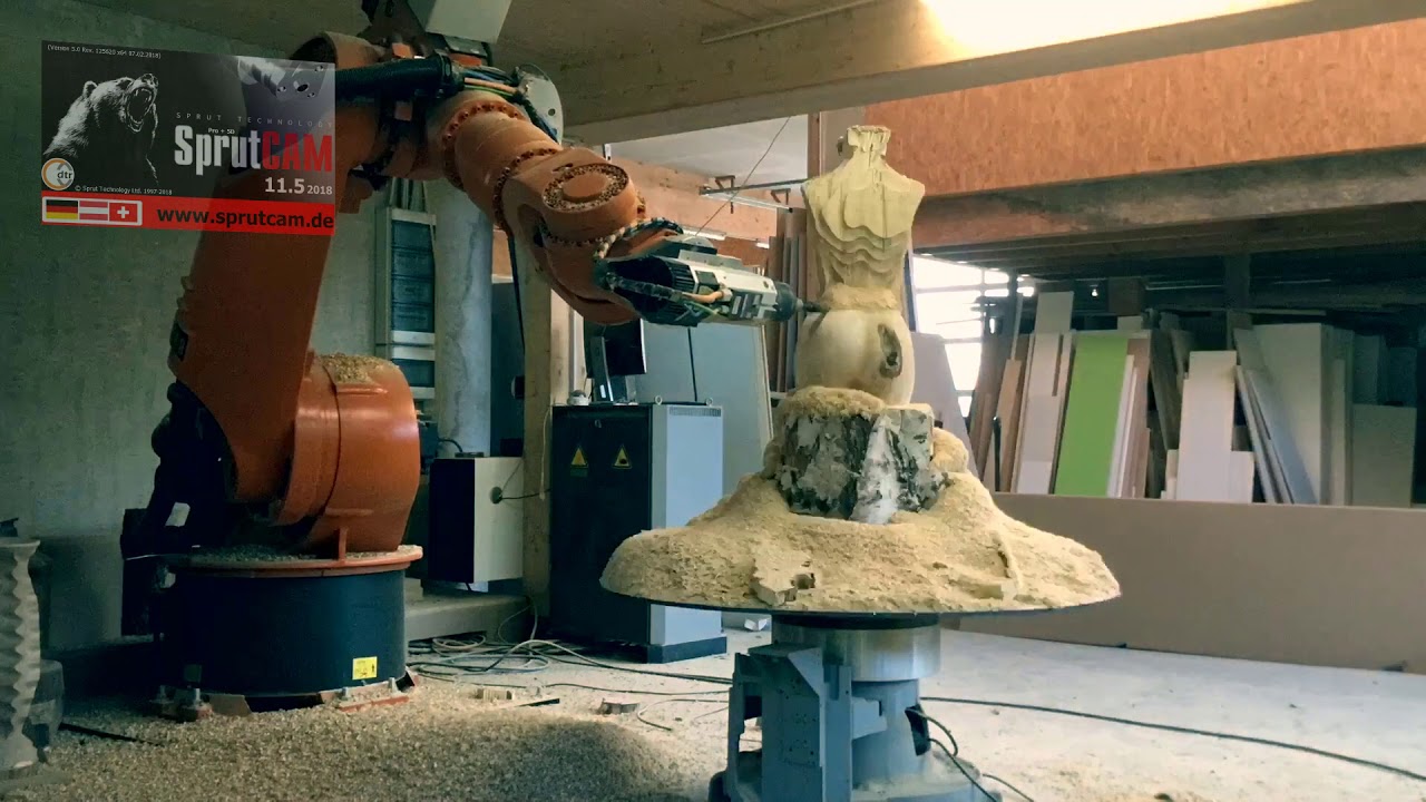 SprutCAM Roboterfräsen Holzbearbeitung Carmen