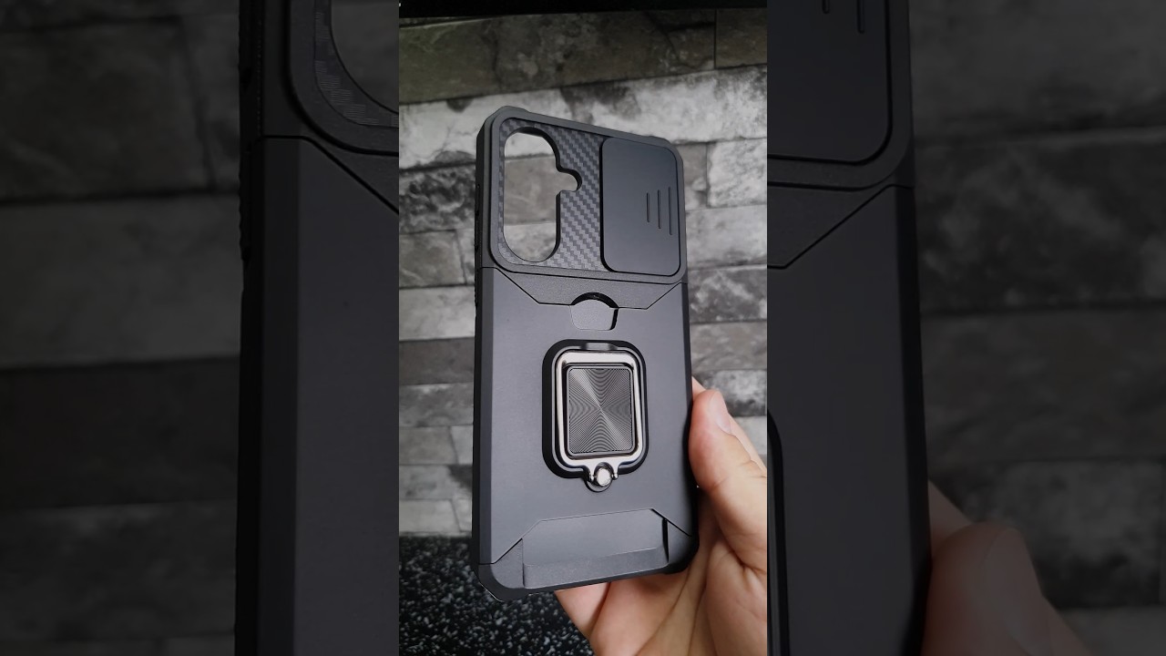 Samsung Galaxy A56 Armor Case &ndash; Card Slot, Metal Kickstand & Camera Cover ⚫