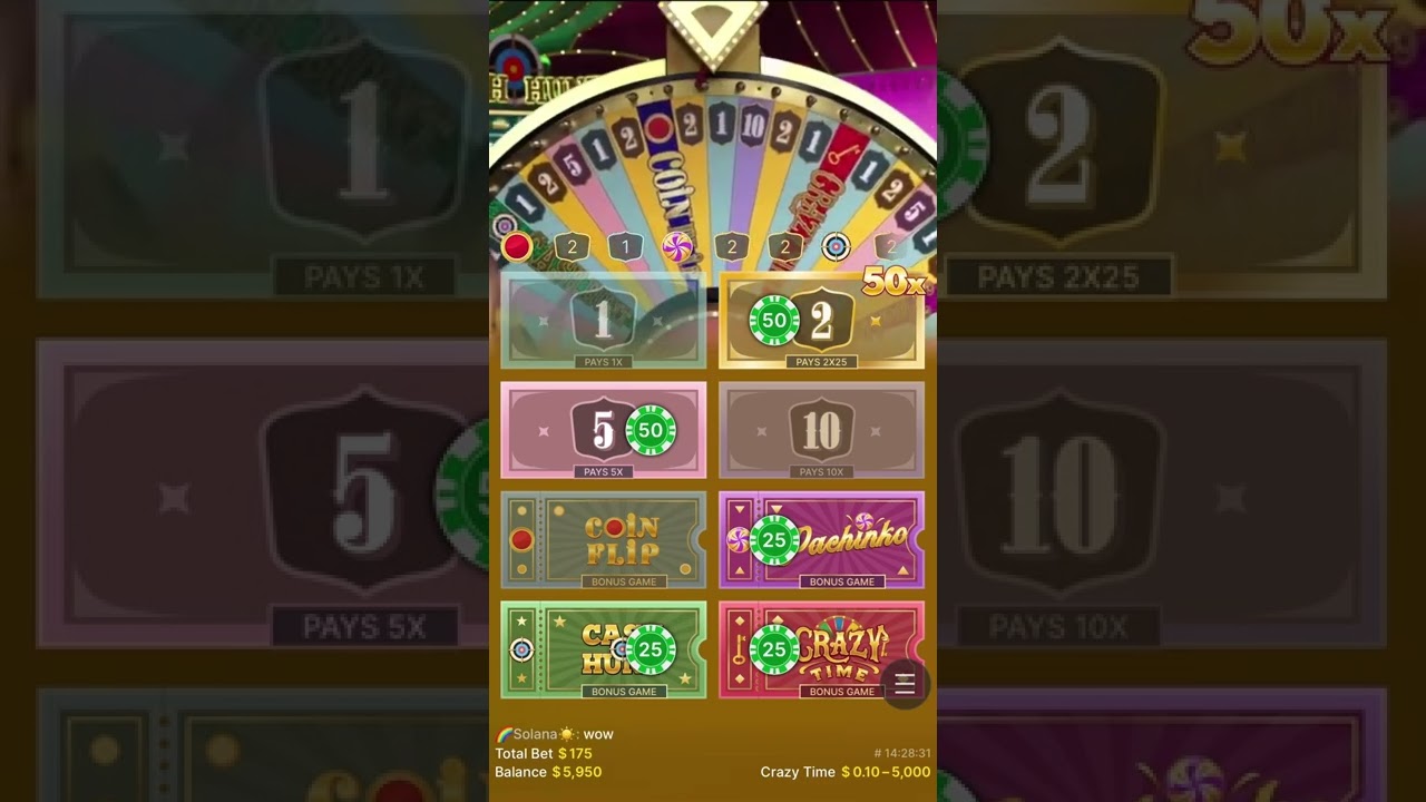 Crazy Time 50x Top Slot huge win #crazytime #casino #shorts