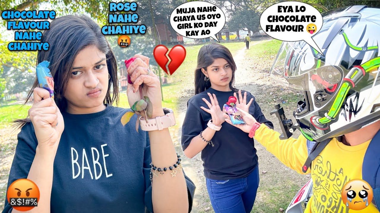 Cute Girl Chocolate Flavour Lene Se Inkar Kar Diya 😜||Rose An chocolate prank😱 ||@ARNAB LIFESTYLE