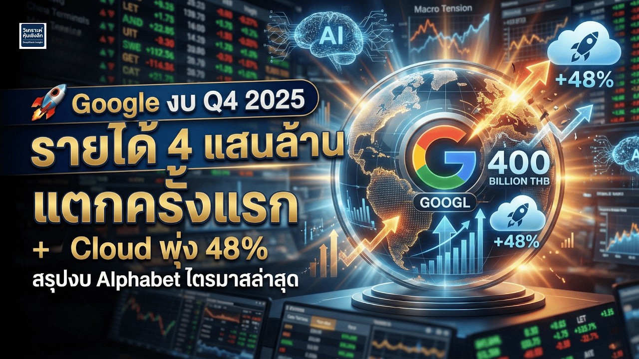 🚀 Google งบ Q4 2025 โตระเบิด! รายได้ทะลุ $113B + Cloud พุ่ง 48% ดันหุ้นพุ่ง