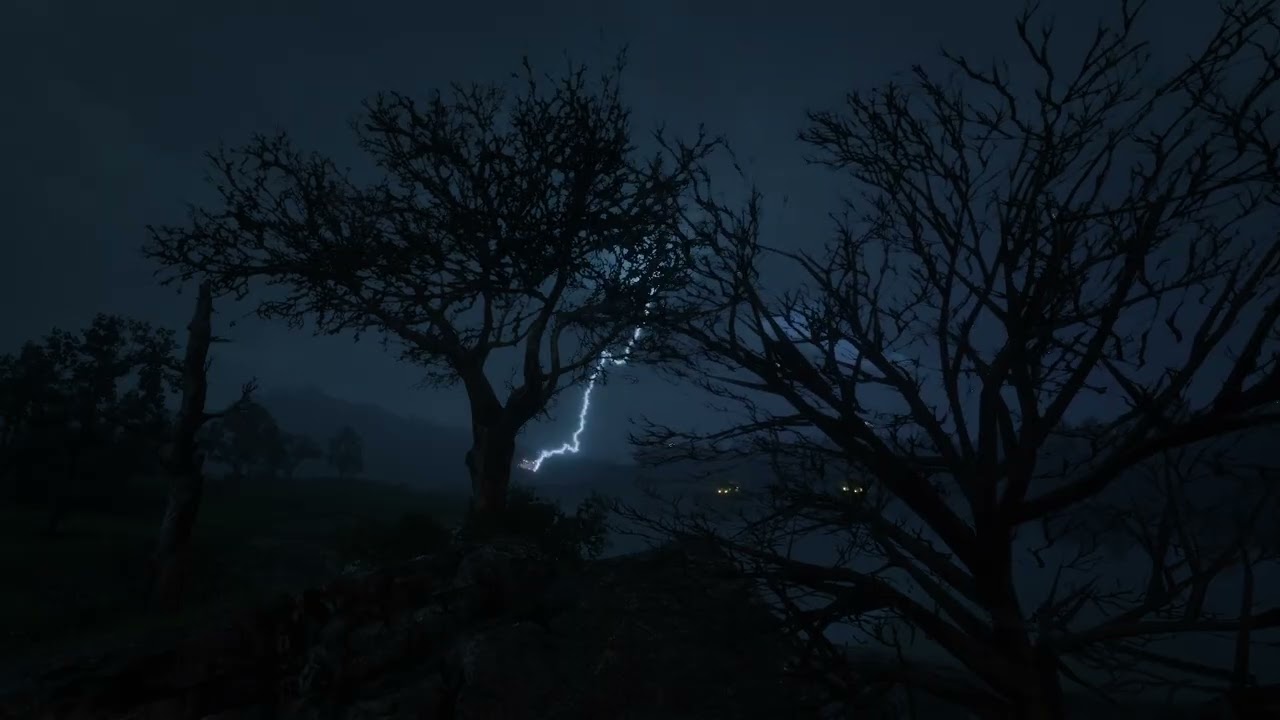 Night Storm by the Riverbank  Fall Asleep Under the Rain Soaked Trees