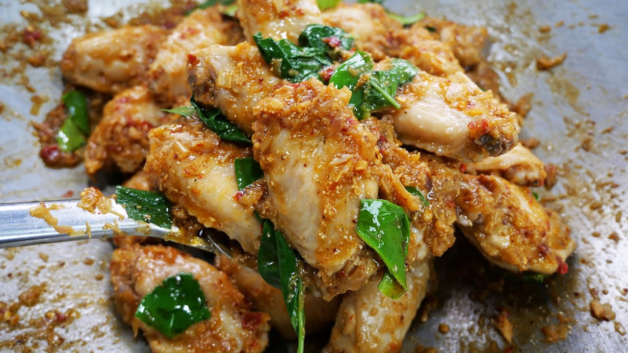 แซ่บแห้งปีกไก่เมนูทำง่าย อร่อยมาก