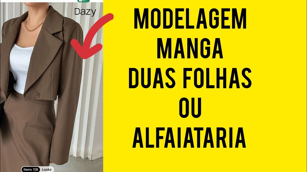 COMO FAZER A MODELAGEM da manga de duas folhas/muito fácil e prático.