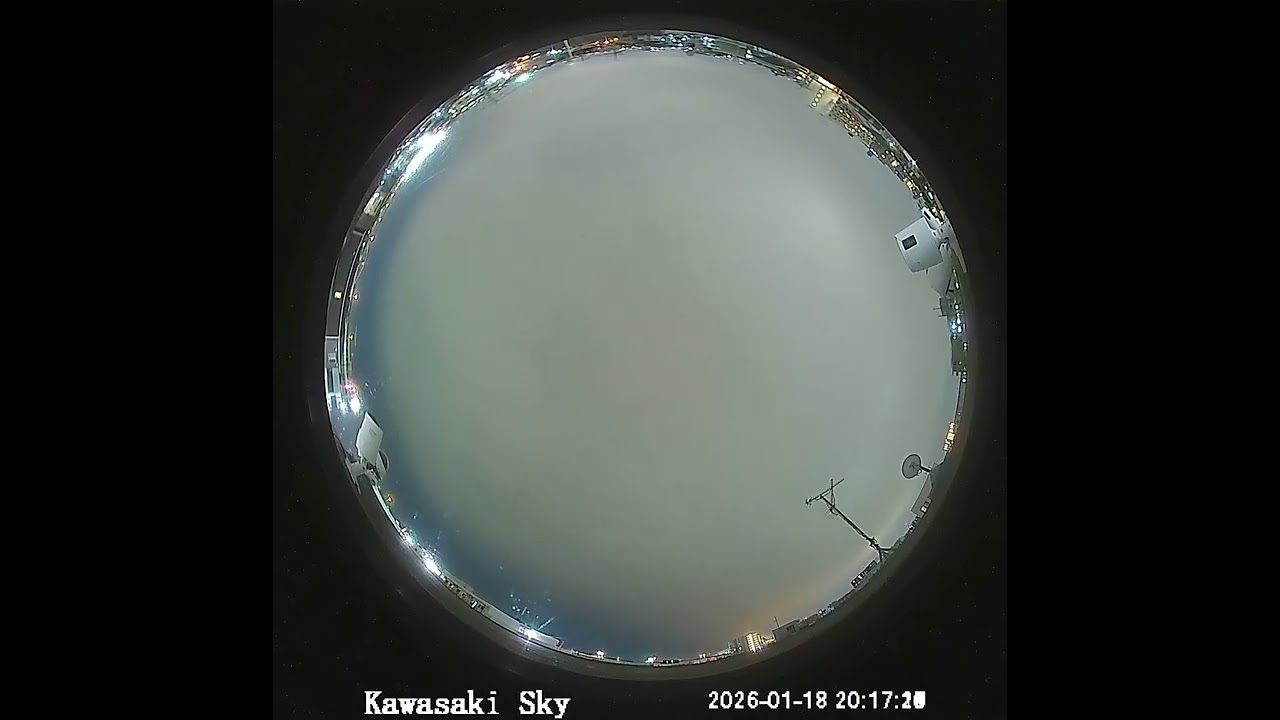 【24時間タイムラプス】2026年1月18日～19日　神奈川県川崎市の天気/空模様【24 hour timelapse】