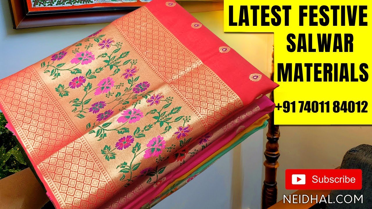Latest Salwar Dress Material Designs | NEIDHAL.COM | WhatsApp +917401184012 | JAN 20 