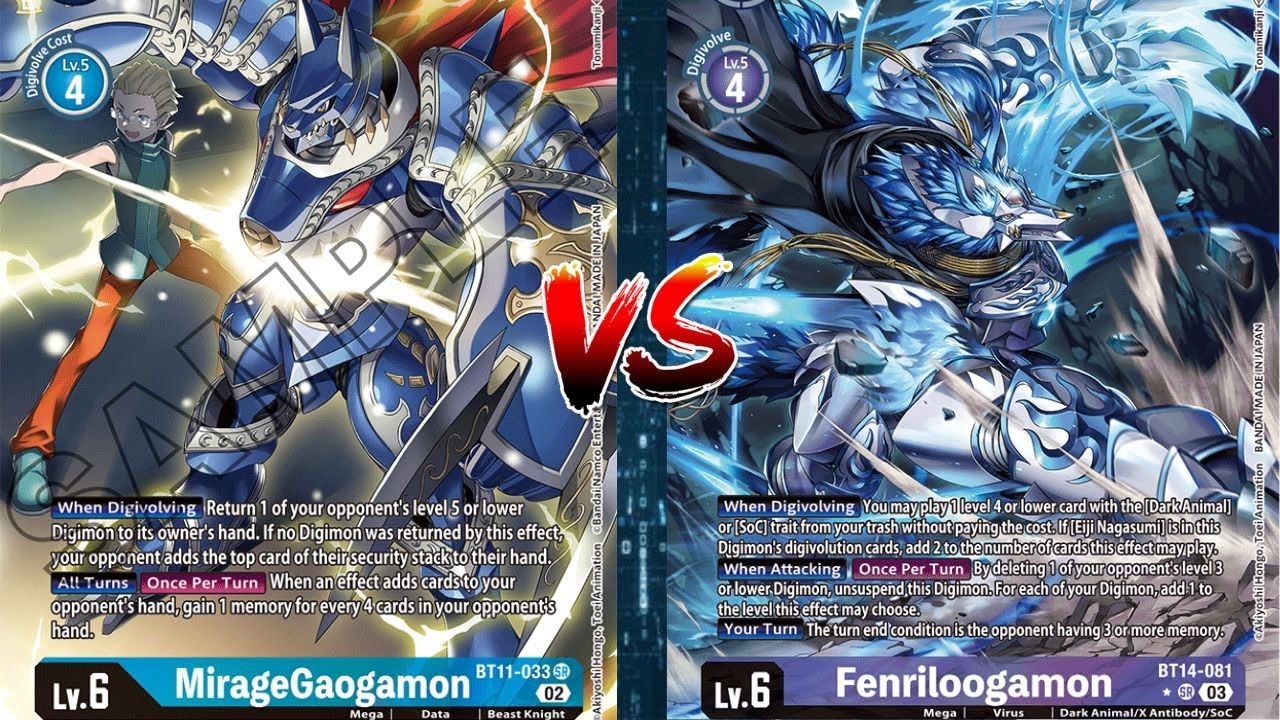 DIGIMON TCG! BT14 - Locals Gameplay: MirageGaogamon VS Fenriloogamon!