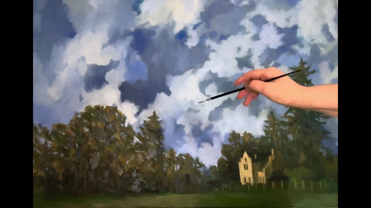 Oil painting of a picturesque landscape