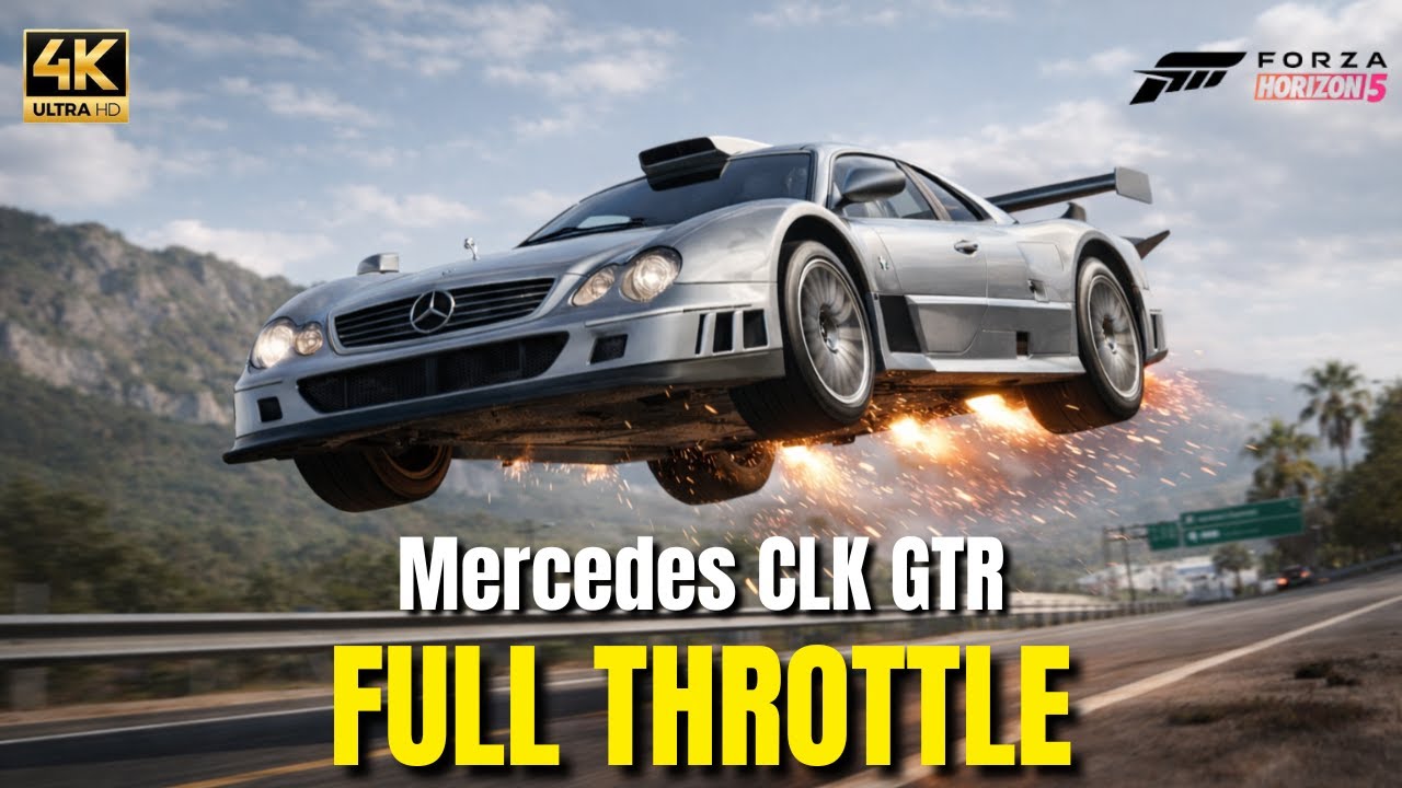 Mercedes CLK GTR Full Throttle Highway Run | Forza Horizon 5 4K 🔥#forzahorizon5 #clkgtr