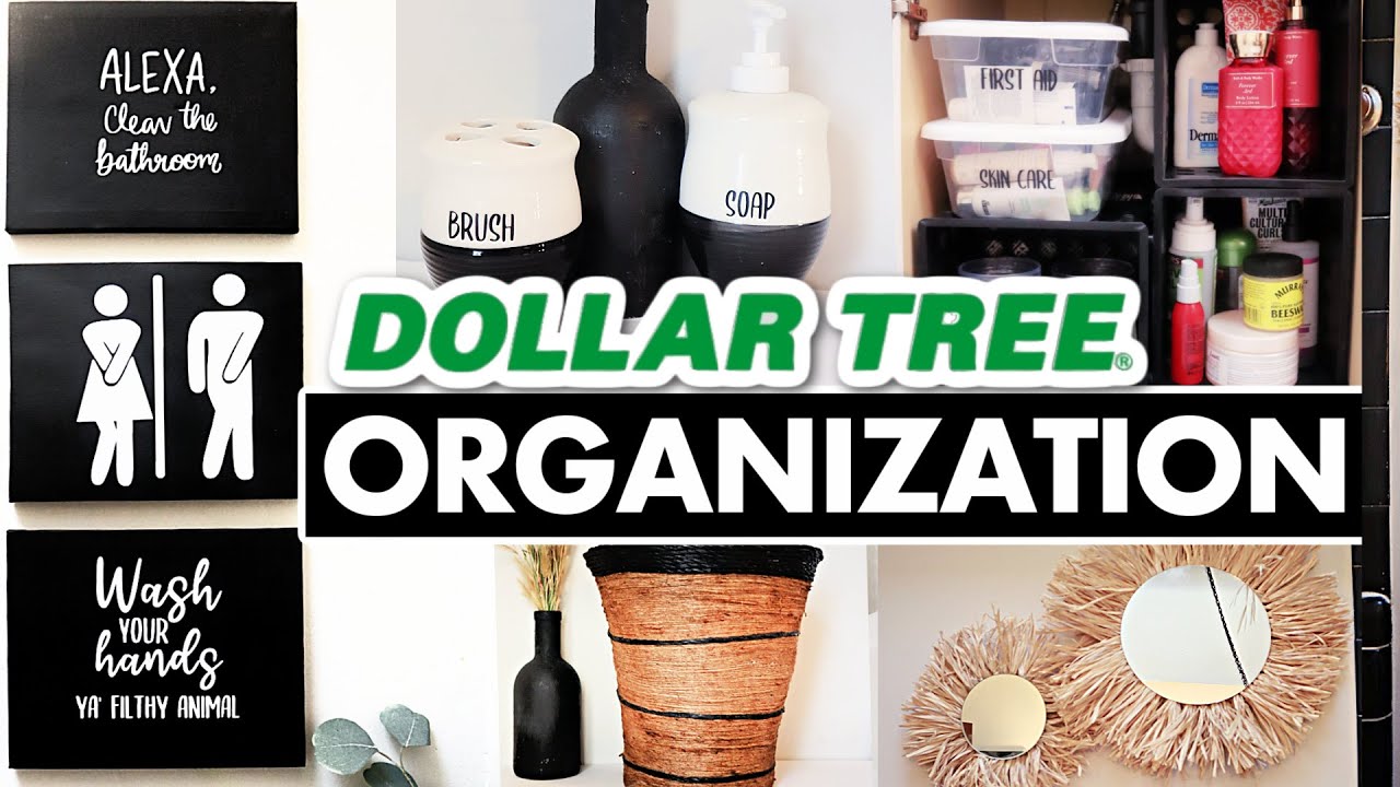 DOLLAR TREE BATHROOM ORGANIZATION IDEAS + Quick and Easy DIY DOLLAR STORE DECOR