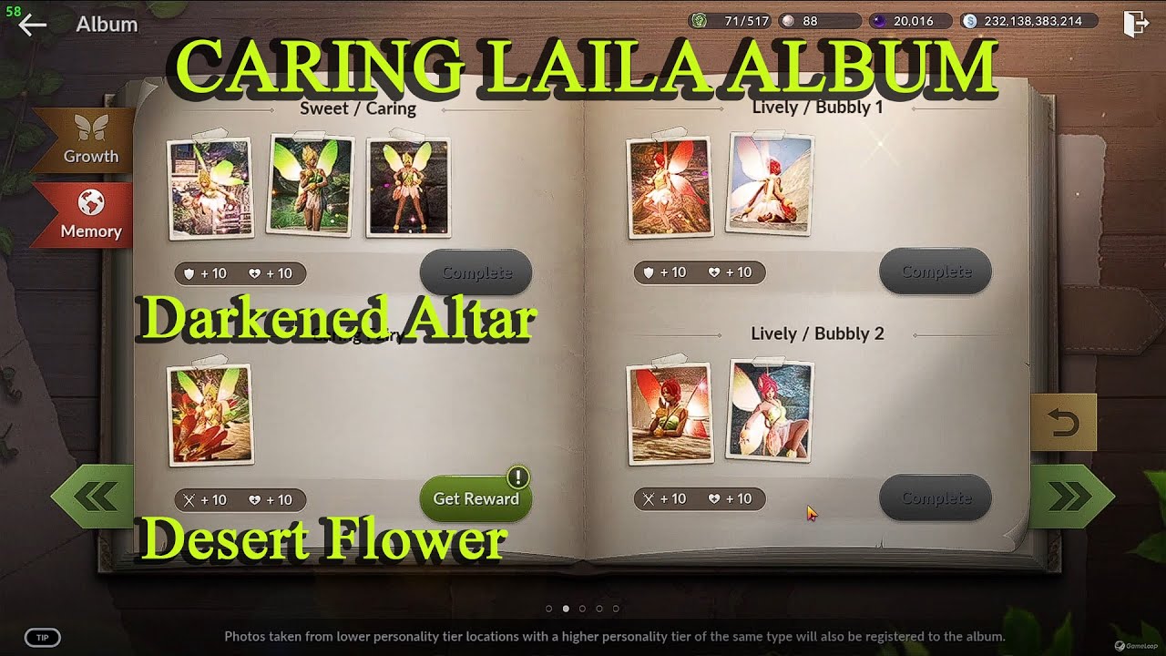 Black Desert Mobile | Caring Laila Album - Darkened Altar and Desert Flower