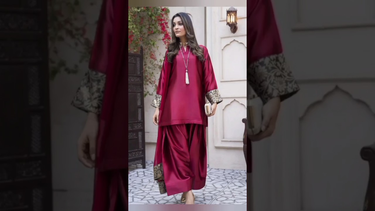New Trending katan Silk Dresses Design 2025//Trending Silk Suit Designs #silksuitdesign #silkdresses