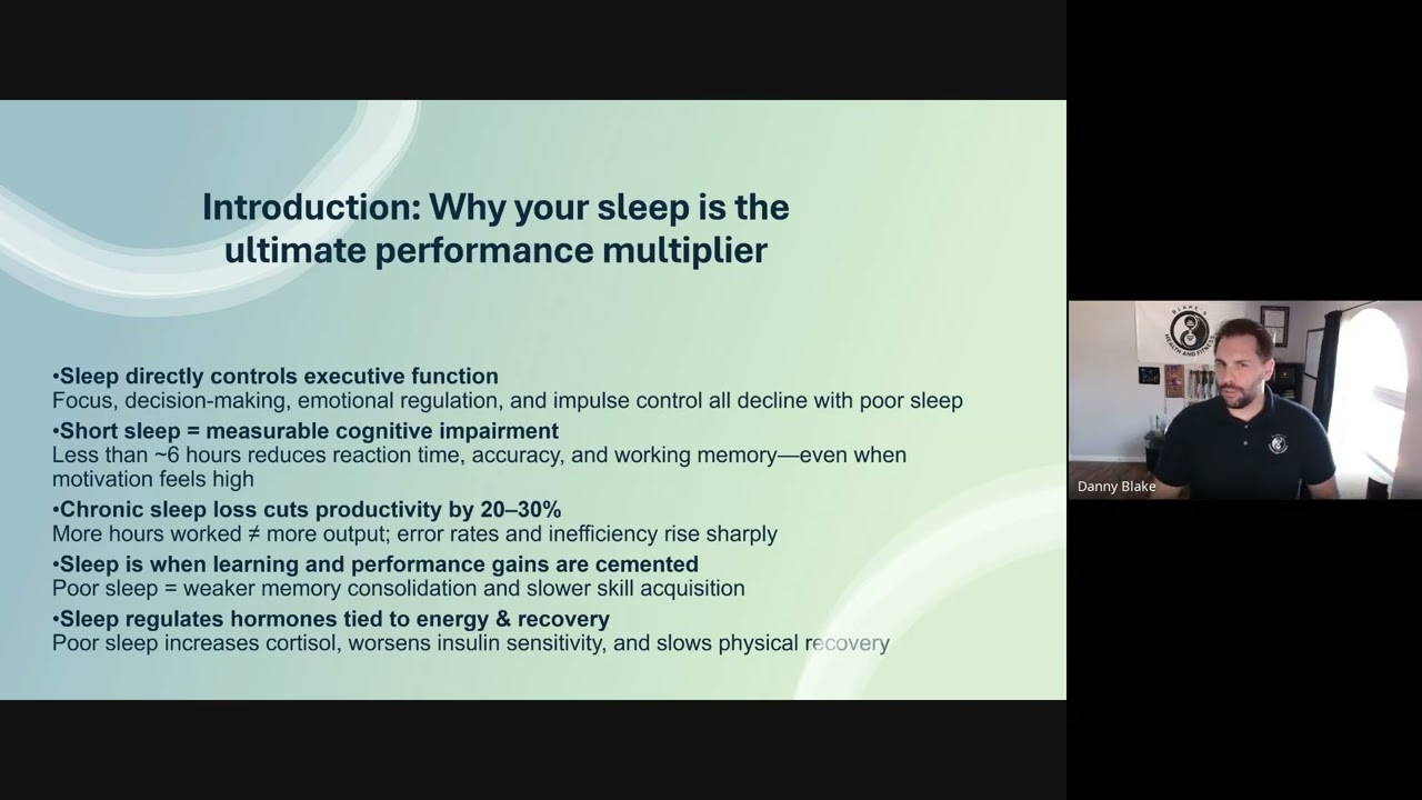 Rebuilding your sleep - A Blake's Health and Fitness Webinar -  Part 1