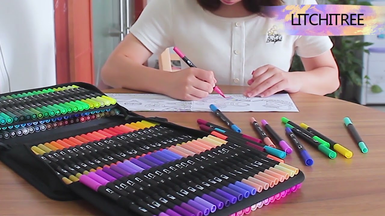 120CD dual tip brush pens